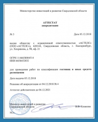 Присвоение категории гостиницам в Перми